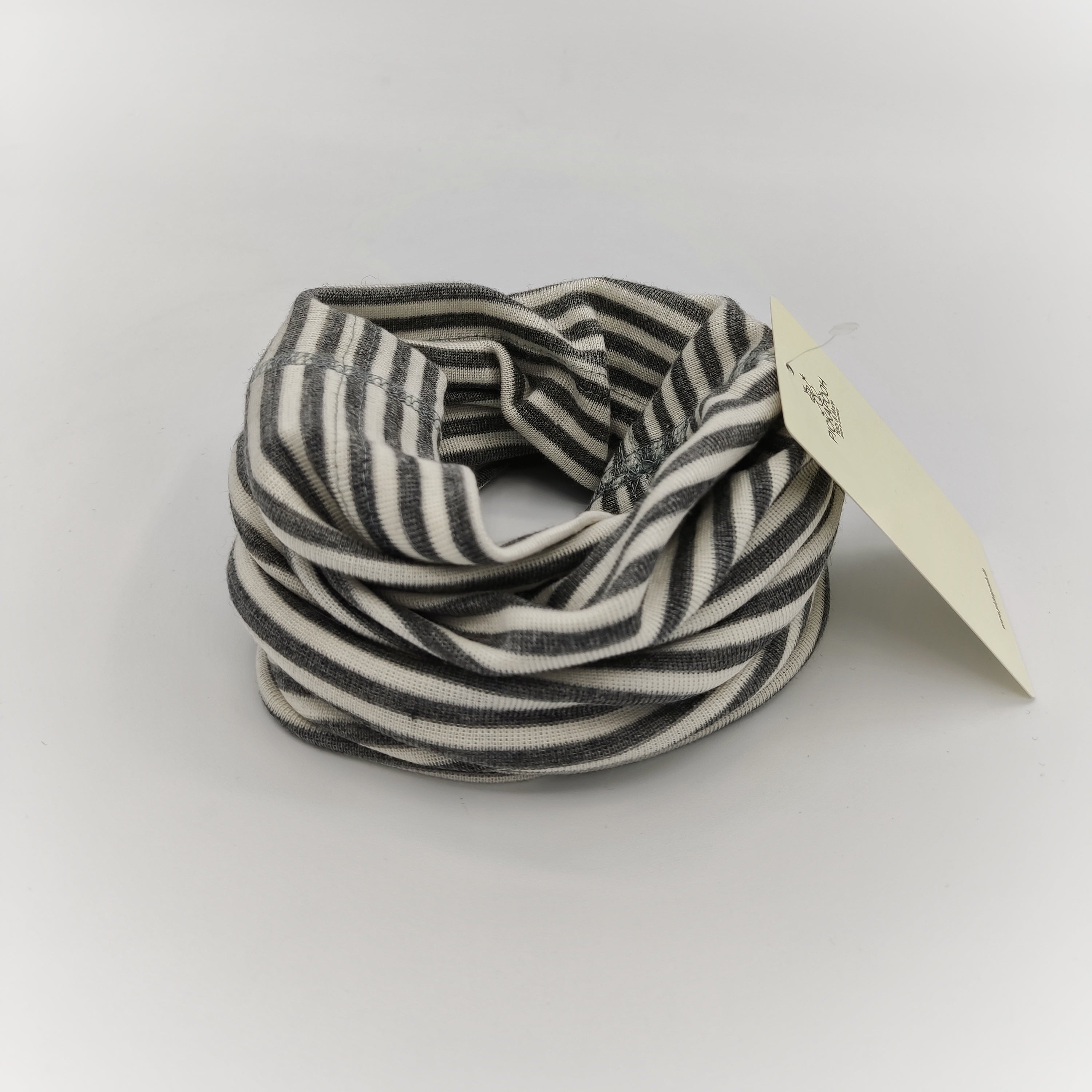 Scaldacollo in lana e seta per bambino e adulto // riga Grigio